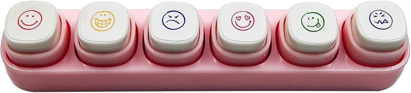 ZMLSED 6-in-1 Pre Self-Inking Planner Stamp Set - Portable Mood Emoticon Multi Stamps for Bullet Journal, Travel & Daily Planning -100mm x 15mm (6 Themes, Quick-Dry Ink, Durable Case) - Image 1